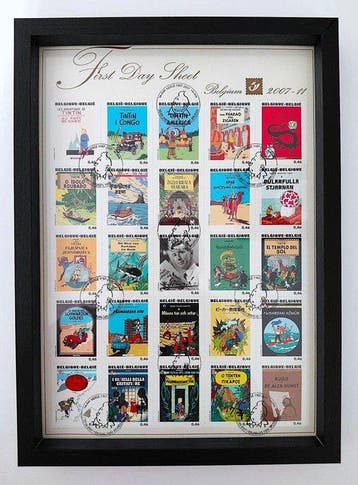 Hergé - 1 Vel met 25 frankeerde postzegels, Eerste Dag -, Nieuw