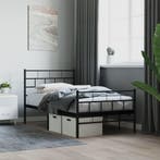 vidaXL Bedframe met hoofd- en voeteneinde metaal zwart, Eenpersoons, Verzenden, Zwart, Nieuw