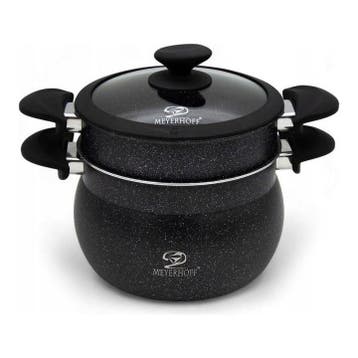 Meyerhoff Stoompannenset 3-delig Ø20cm – 4,7L – RVS met, Ophalen of Verzenden, Nieuw