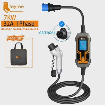 Feyree Draagbare EV Oplader - 3.5KW/7KW/11KW, 16A/32A, 1- &, Verzenden, Nieuw
