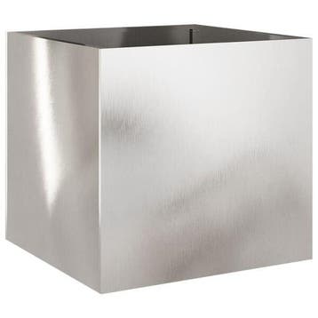 Bloembak RVS zilver | Tweedekansje | OP=OP, Gebruikt, Minder dan 60 cm, Vierkant, Ophalen of Verzenden