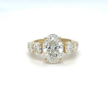 Ring - 14 karaat Geel goud - 5.02ct. tw. Diamant (Lab-grown), Nieuw