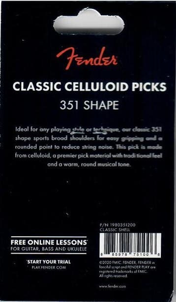 Fender 351 shape plectrum Extra Heavy 12-pack, Muziek en Instrumenten, Instrumenten | Toebehoren, Ophalen of Verzenden, Nieuw