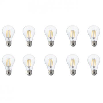 Voordeelpak LED Lamp 10 Pack - Filament - E27 Fitting - 6W -, Ophalen of Verzenden, Nieuw, E27 (groot), Led-lamp