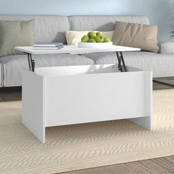 vidaXL Salontafel 80x55,5x41,5 cm bewerkt hout wit, 50 tot 100 cm, Verzenden, Nieuw, 50 tot 100 cm