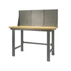 Werkbank grijs 150 cm met hardhouten blad en, Ophalen of Verzenden, Nieuw