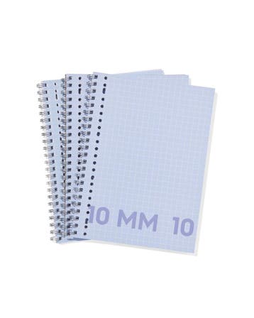 HEMA Collegeblokken blauw A4 geruit 10mm - 3 stuks, Verzenden, Nieuw