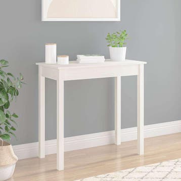 vidaXL Wandtafel 80x40x75 cm massief grenenhout wit, Verzenden, Nieuw, 60 cm of meer