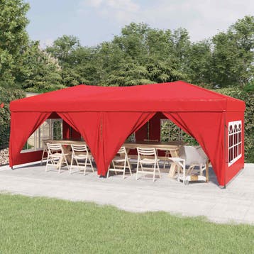 vidaXL Partytent inklapbaar met zijwanden 3x6 m rood, Verzenden, Nieuw, Partytent