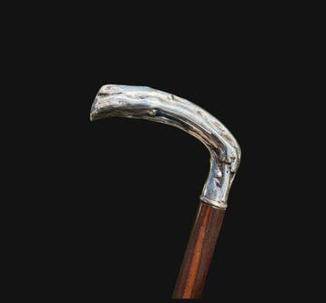 Wandelstok - .800 zilver, Kastanje - antiek zilver 800, Antiek en Kunst, Antiek | Overige Antiek
