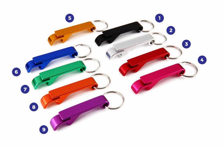 Set van 10 metalen flesopeners, kleur 1: zwart - WD17747338, Doe-het-zelf en Verbouw, Gereedschap | Handgereedschap, Nieuw, Ophalen of Verzenden