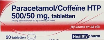 Healthypharm Paracetamol 500mg coffeine - 20 tabletten, Verzenden, Nieuw