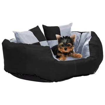 vidaXL Hondenkussen omkeerbaar en wasbaar 65x50x20 cm grijs, Dieren en Toebehoren, Honden-accessoires, Verzenden, Nieuw