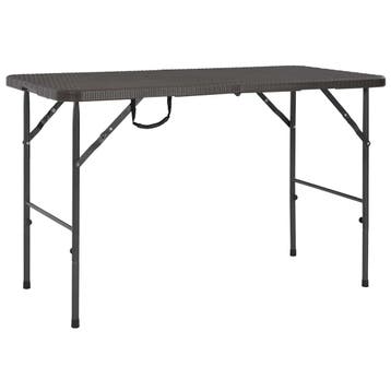 vidaXL Tuintafel inklapbaar rattan look 120x60x74 cm HDPE, Verzenden, Nieuw, Kunststof