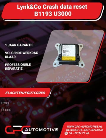 Lynk &amp; Co Crash data reset B1193 U3000, Auto-onderdelen, Ophalen of Verzenden, Nieuw