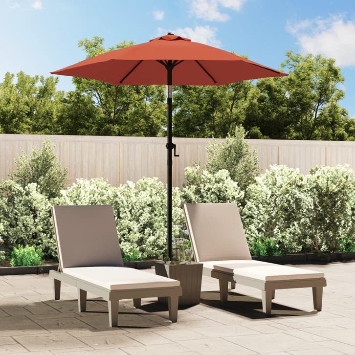 vidaXL Parasol 200x224 cm aluminium terracotta, Tuin en Terras, Parasols, Nieuw, 2 tot 3 meter, Verzenden