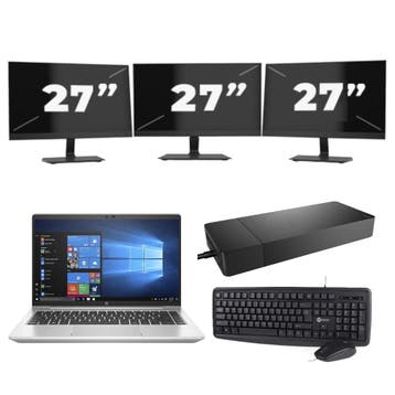HP ProBook 440 G8 -   i5-11e 16GB  - 256GB  + 3x 27 inch, Qwerty, Verzenden, Refurbished, 14 inch