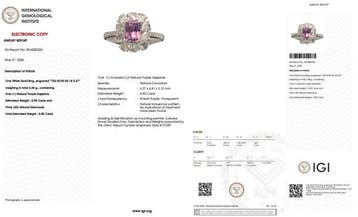 Verlovingsring - 18 karaat Witgoud - 1.75ct. tw. Saffier -