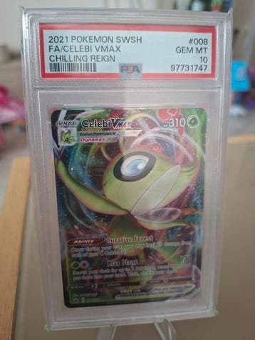 Pokémon - 1 Graded card - Celebi VMAX 008 Alternate art,, Hobby en Vrije tijd, Nieuw
