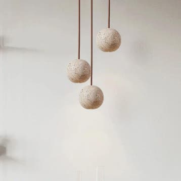 SediaXL LED Hanglamp Travertin Geel Rond - Scandinavisch Des, Verzenden, Nieuw