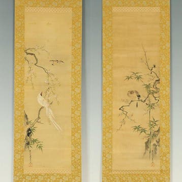 Flowers and Birds with Box - Attributed to Kano Eisenin
