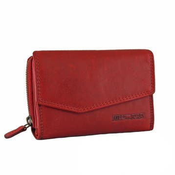 HillBurry VL77703 Dames Rits Portemonnee - Leer - Rood, Overige merken, Verzenden, Nieuw, Leer