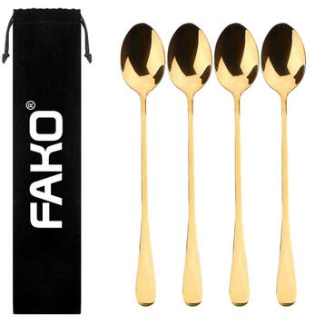 Fako Bijoux - 4 Lange Lepels - Latte Macchiato - Longdrink -, Verzenden, Nieuw