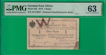 Duits Oost-Afrika. - 1 Rupie 1916 - Pick 20a - stains, rust, Postzegels en Munten