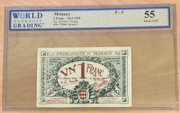 Monaco. - 1 Franc - 1920 - Pick 5 (Zonder minimumprijs)