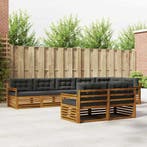 vidaXL Buiten bankenset met kussen 8 pcs Natuurlijk en, Verzenden, Nieuw