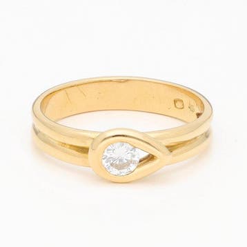 Ring - 18 karaat Geel goud Diamant (Natuurlijk), Sieraden, Tassen en Uiterlijk, Ringen, Nieuw