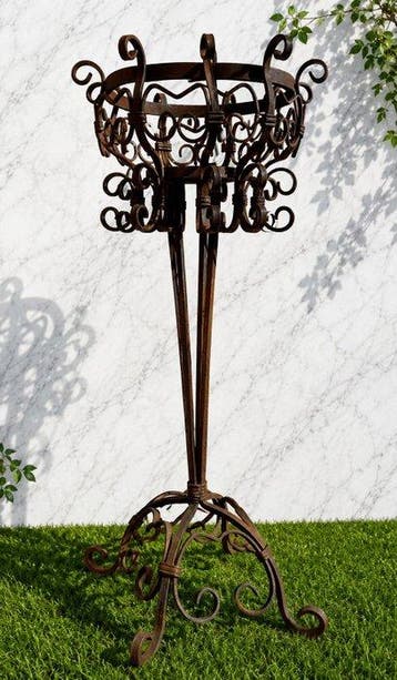 Jardinière - Smeedijzer, Gietijzer - planter op hoge, Antiek en Kunst