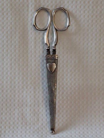 Schaar (2) - Zilveren Sterling schaar,1e gehalte 925/1000