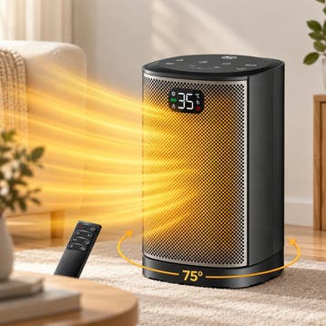 Keramische Kachel 1500W – 75 Graden Oscillatie & Afstandsbed, Verzenden, Nieuw