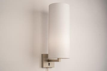 Rietveld Wandlampen - Wit, Beige, Zand - Stof, Metaal, Verzenden, Nieuw