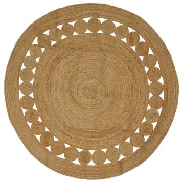 vidaXL Vloerkleden Naturel Ø 210 cm Jute, Verzenden, Nieuw, Bruin