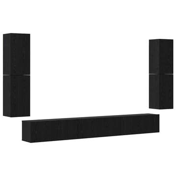 vidaXL TV Eenheden 4 st 80 x 30 x 30,5 cm Zwart Eiken, Minder dan 50 cm, Verzenden, Nieuw, Minder dan 100 cm