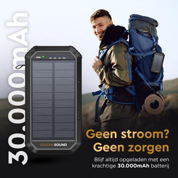 Golden Sound Powerbank Zonneenergie - 30.000 mAh - Accu voor, Ophalen of Verzenden, Zo goed als nieuw, Golden Sound