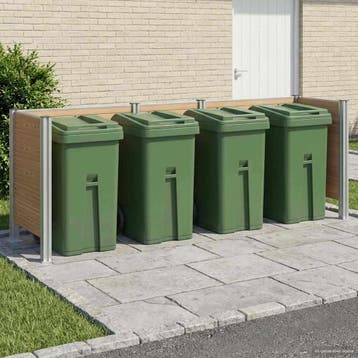 vidaXL Afvalbak Schutting Bruin 315 x 85 x 115 cm Aluminium, Doe-het-zelf en Verbouw, Verzenden, Nieuw