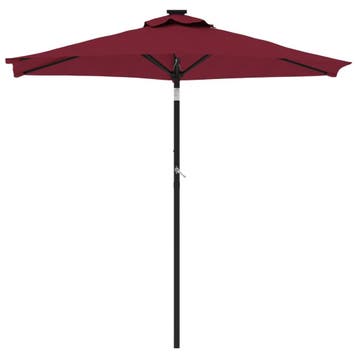 vidaXL Parasol met stalen paal 225x225x212 cm bordeauxrood, Verzenden, Nieuw, 2 tot 3 meter