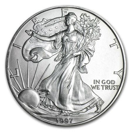 American Eagle 1 oz 1997 (4.295.004 oplage), Postzegels en Munten, Munten | Amerika, Midden-Amerika, Losse munt, Zilver, Verzenden