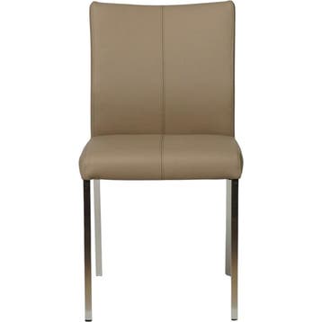Leren eetkamerstoel Basic - Toledo Mocca (taupe/bruin) -, Huis en Inrichting, Stoelen, Ophalen of Verzenden, Nieuw, Leer, Modern