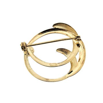 Gouden abstracte broche, Ophalen of Verzenden, Gebruikt, Goud, Goud