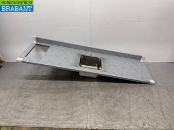 RVS Spoelblad met spoelbak 232 x 70 cm Horeca, Ophalen of Verzenden, Nieuw zonder verpakking