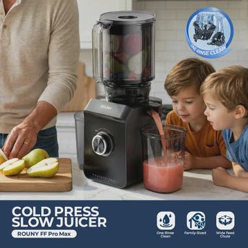 ROUNY Slow Juicer: Filter-Free Cold Press met Extra Brede 13, Witgoed en Apparatuur, Verzenden, Nieuw