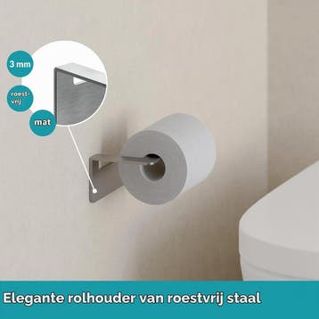 WEISSENSTEIN WC-rolhouder zelfklevend ZILVER, Ophalen of Verzenden, Nieuw