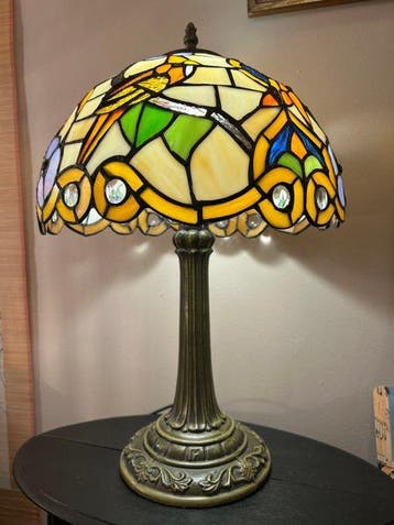 Buffet tafellamp - Glas-in-lood