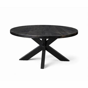 Salontafel Oscar Rond Ø90cm Mango Zwart, Ophalen of Verzenden, Nieuw