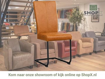 Leren eetkamerstoel Dry - Vintage Cognac (cognac) -, Bruin, Nieuw, Leer, Ophalen of Verzenden