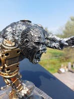 Beeld, sculpture of a steampunk monkey bronze gold - 31 cm -